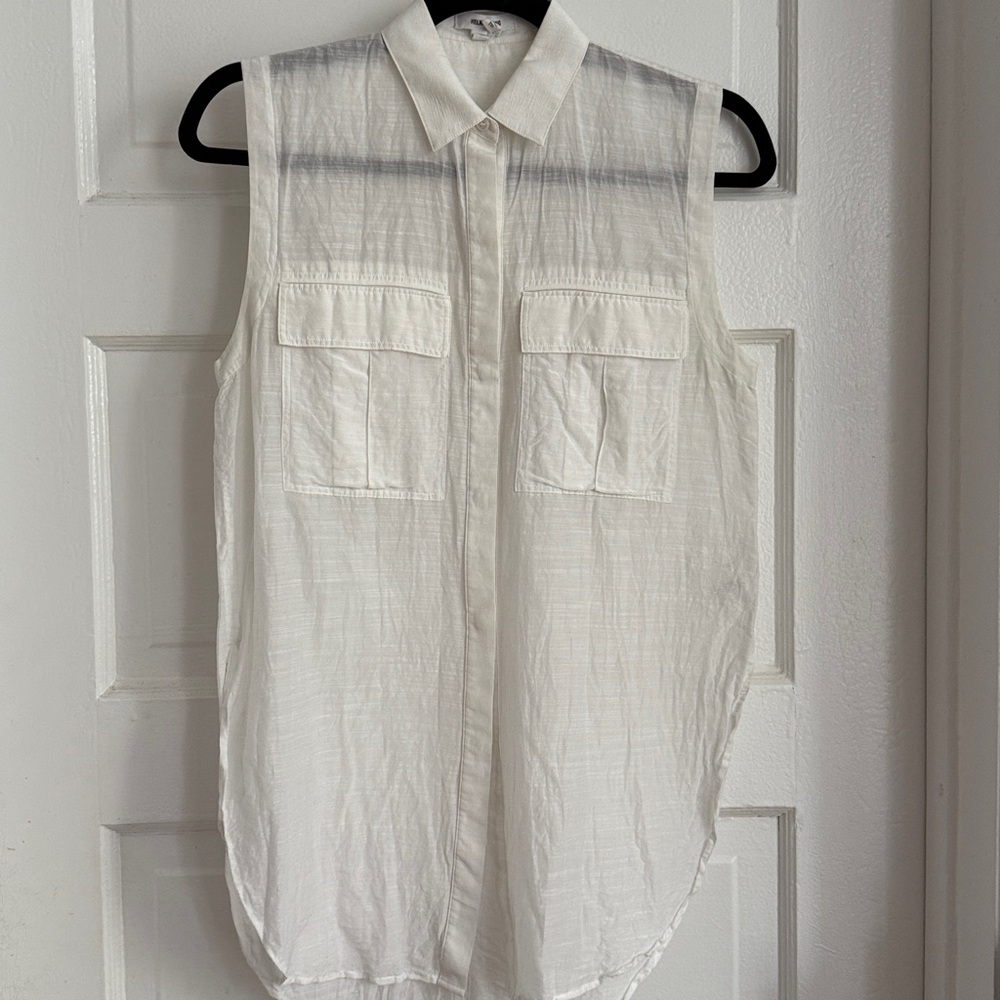 Helmut Lang White Collared Blouse